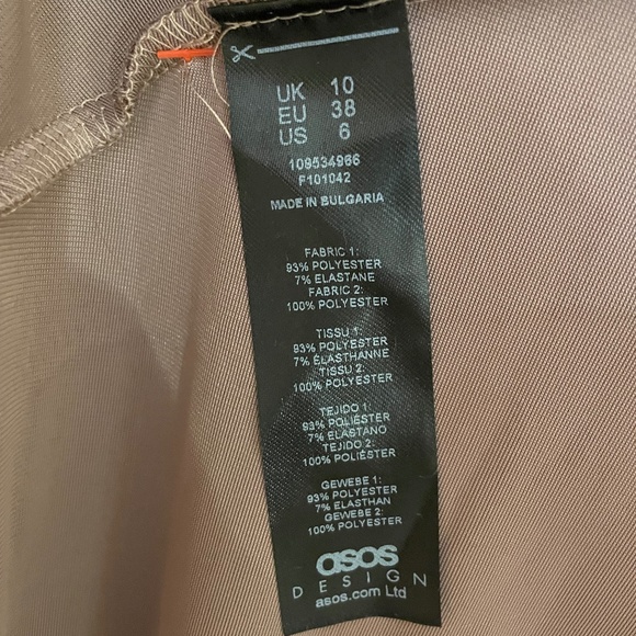 (NWT) ASOS DESIGN twist back pleated empire waist velvet maxi dress in champagne - Picture 8 of 9